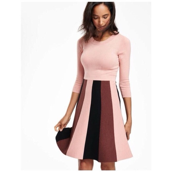 Boden Rosemary Dress Striped Knit Sweater Dress Pink Brown Size 12 - Picture 10 of 10